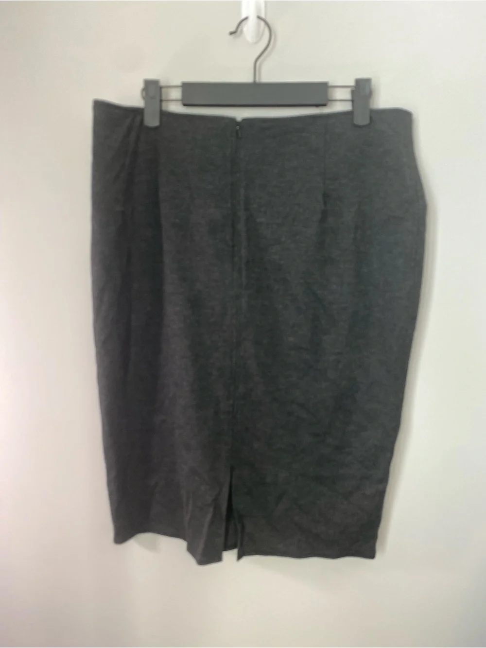 Classic Dark Gray Pencil Skirt with Zip Accent - Women - Picture 2 of 5